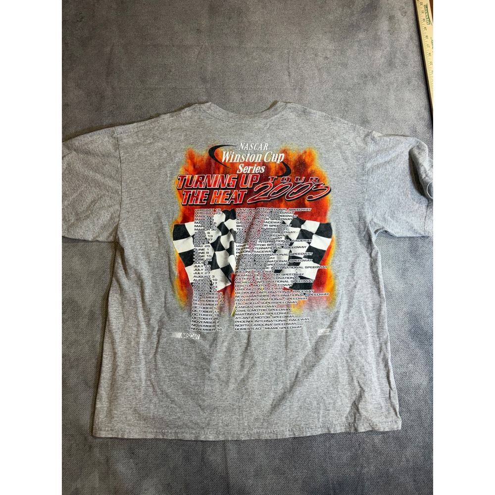 Vintage NASCAR Winston Cup Series 2003 Turning Up The Heat Tour T-Shirt XL Gray - Picture 2 of 5